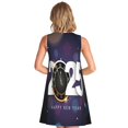 thumbnail image 2 of Bixox 2025 Happy New Year 4 Print Women's Sleeveless A-Line Dress with Pockets, Casual Knee-Length Tank Dress for Summer-Medium, 2 of 7