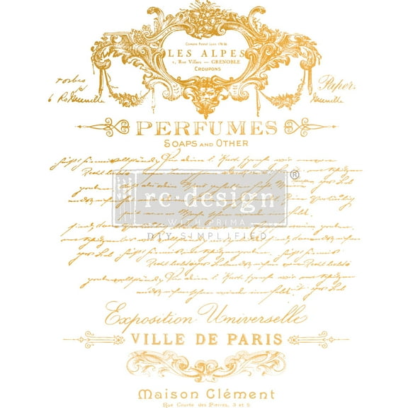 Prima Marketing Re-Design Gold Foil Kacha Decor Transfers-Perfume Notes