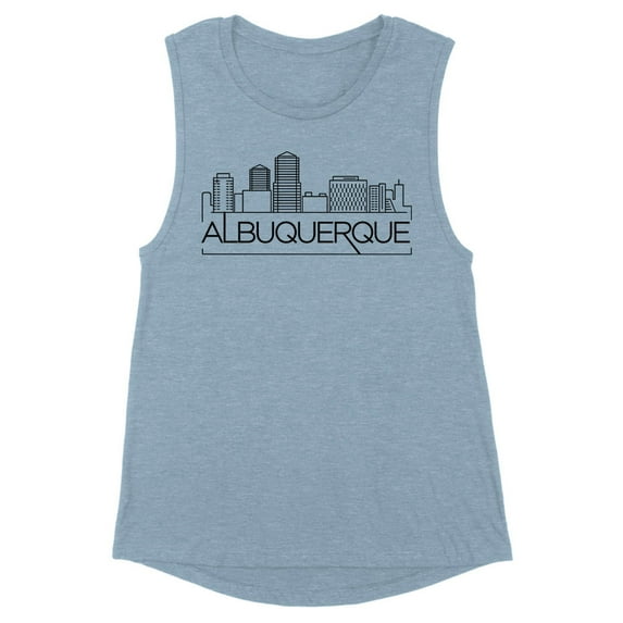 Skyline Albuquerque Women's Muscle Tank Small Stonewash Denim
