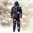 thumbnail image 2 of Hwmodou Matching Christmas Pajamas For Family Cozy Homewear Snowflake Reindeer Print Hooded Loungewear6 For Adults Kids Xmas Sleepwear Set, 2 of 7