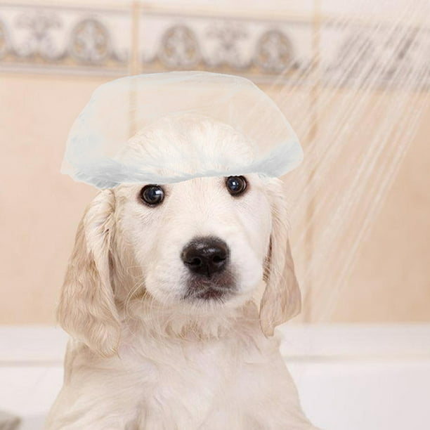 WASHWEPE 20Ud Gorras Descartables Transparentes Para De Mascotas Protección De Orejas Para Perros Y