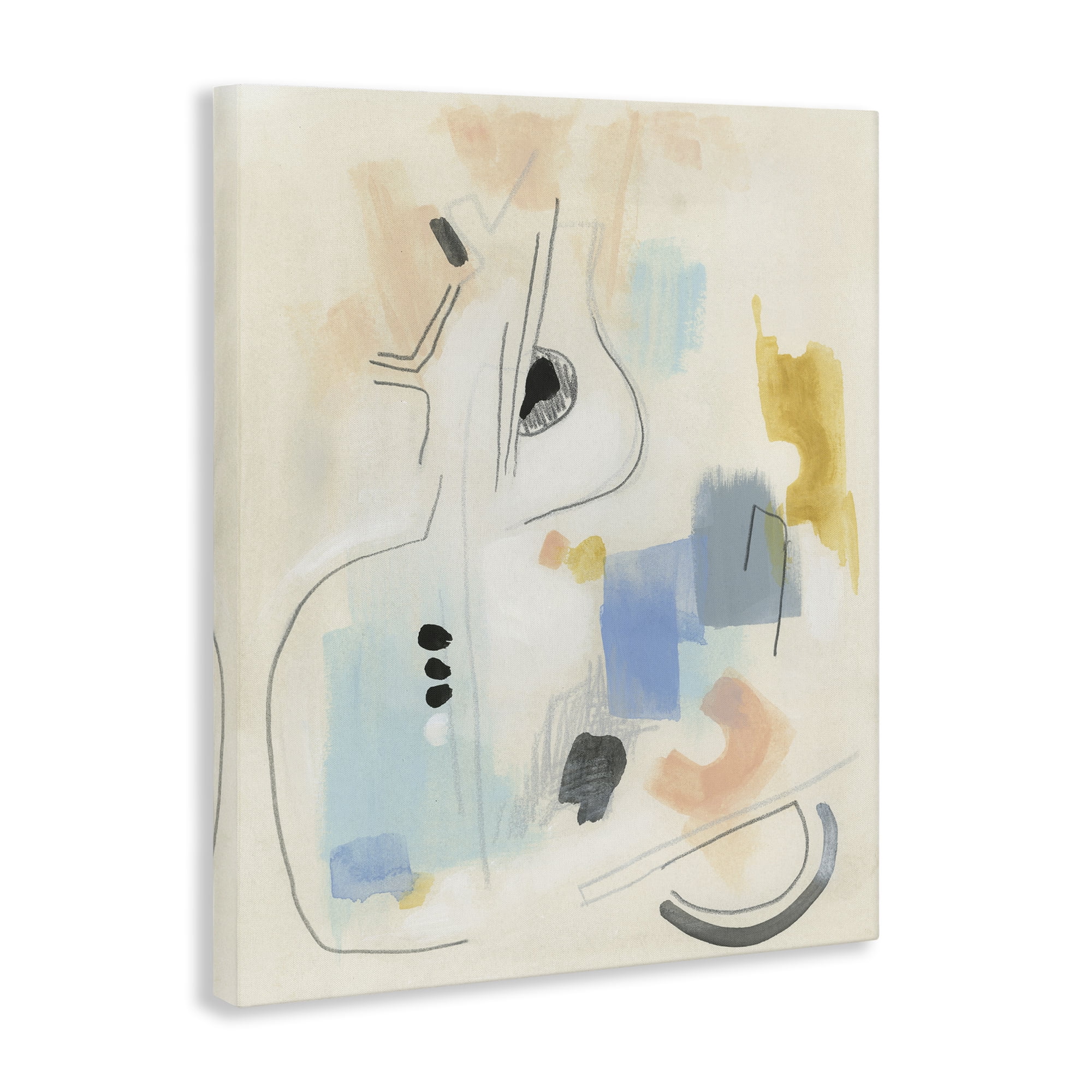 Stupell Industries Funky Modern Pastel Abstraction Abstract Painting Gallery Wrapped Canvas Art Print Wall Art, 16 x 20