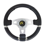 Spec-D Tuning JDM Black Leather 340mm Jet Style Racing Steering Wheel