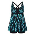 thumbnail image 4 of Womens Underwear Athletic Swimsuits for Women 2023 Women's Split Swimsuit Sky Blue Printed Tankini Two Piece Set Adult Female Clothes Sky Blue Size XL, 4 of 7