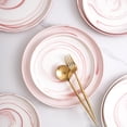 thumbnail image 3 of Stone Lain Brighton Porcelain Dish Set, 32-Piece Dishes for 8, Marbled White and Pink, 3 of 6