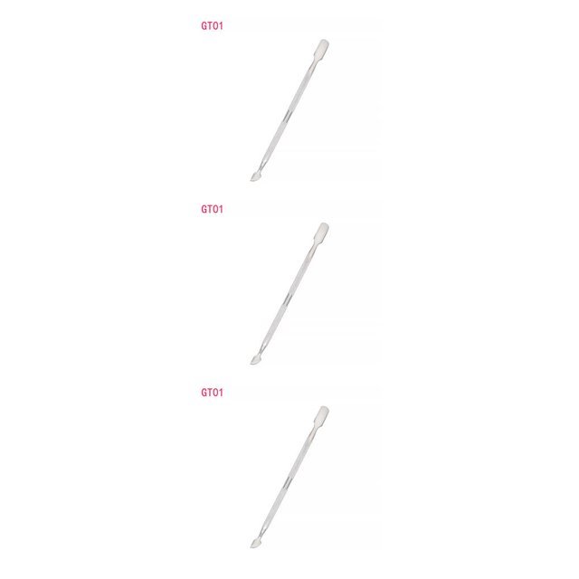 Soidarity Cuchara empujadora de cutículas de uñas de doble cabeza, recortadora de eliminación de esmalte de Gel de acero inoxidable, barra de pulido Type1 NO1 Soidarity CBP154312