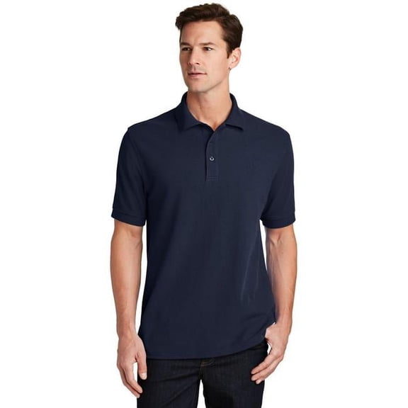 Port 1190993 Ring Spun Pique Polo Shirt, Deep Navy - 4XL
