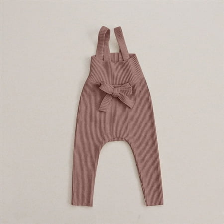 

NECHOLOGY Baby Newborn Infant Girls Boys Cotton Summer Autumn Ribbed Lace Long Pants Suspender Pants Boys Sweatpants Size 8 Pants Pink 12-18 Months