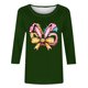 thumbnail image 5 of Camisetas Casuales de las Mujeres Impresas 3/4 Manga Cuello Redondo Blusa, Moda Ligera Superior para el Hogar Y el Uso Diario, Cómoda Imitación de la Tela Del Estante, 5 of 6