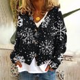 thumbnail image 2 of GigrtiJin Womens Christmas Snowflake Print Jackets Long Sleeved Cardigan Plush Button down V-Neck Casual Coats, 2 of 5