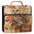 thumbnail image 2 of Water-Resistant 3-Ring Binder Organizer with Multiple Pockets Zipper Binder Bag for Office Owl and Branch, 2 of 8
