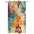 thumbnail image 2 of Outdoor Curtains for Patio, Boho Orange Teal Red Waterproof Blackout Outside Curtain for Porch/Pergola/Gazebo, Modern Abstract Splashing Art Thermal Insulated Drapes for Cabana, 1 Panel, 54 x 84 Inch, 2 of 8