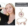 thumbnail image 5 of Leafael Zodiac Constellation Crystal Pendant Necklace May June Birthstone Light Pink Horoscope Jewelry, Gemini, 14k Rose Gold Plated, 18"+2", 5 of 6