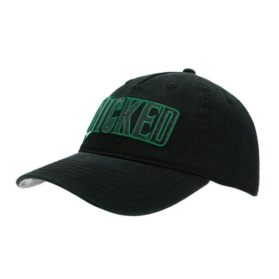 Wicked Glitter Print Logo Women's Black Unstructured Baseball Cap