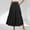Black, variant on 2025 Flowy Skirts for Women Summer High Waist Long Skirt Solid Color Below Knee High Waist Skirts for Women with Pockets Home Vacation Wardrobe