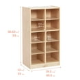 thumbnail image 2 of ECR4Kids 10 Cubby Mobile Tray Cabinet and 10 Scoop Front Bins, 5x2, Kids Furniture, Natural, 2 of 9