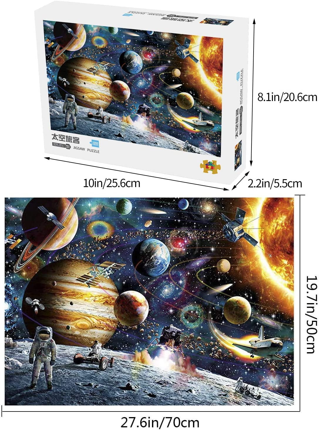 Space Puzzle 1000 Piece Jigsaw Puzzle Kids Adult Planets in Space Jigsaw Puzzle 