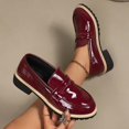 thumbnail image 6 of Womens Shoes,Loafers Lofty Sole Classic British Design Clean Solid Color Casual Dress Shoes All Day Comfort On Fashion Footwear,Shoes for Women,Red,6, 6 of 9