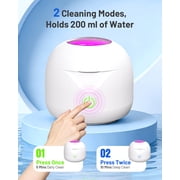 Dental Ultrasonic Retainer Cleaner Machine, 45kHz Dental Cleaning Pod with 2 Modes, Digital Timer & 200ML Capacity for Denture, Mouth Guard, Aligner, Night Guard, Braces, Toothbrush Head & Jewelry