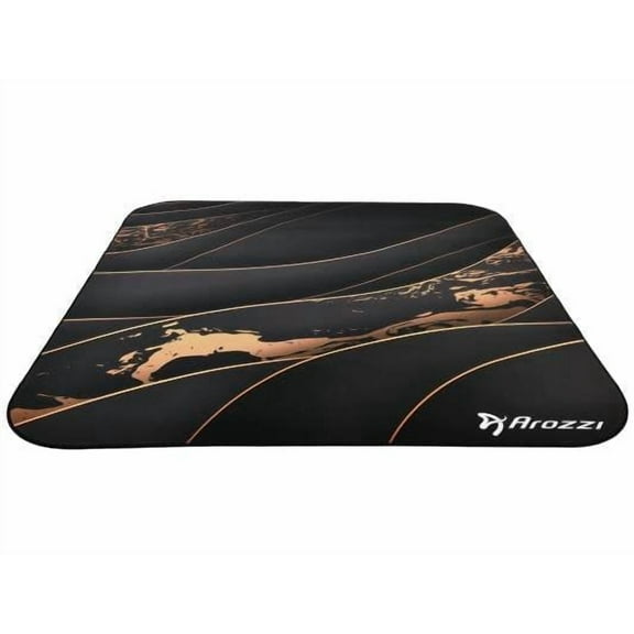 Arrozi Floor Mat, Zona Quattro Microfiber Gaming Chair Floor Mat for Carpet, Anti-Slip Noise Dampening Floor Mat for Office Chair (Black Gold)