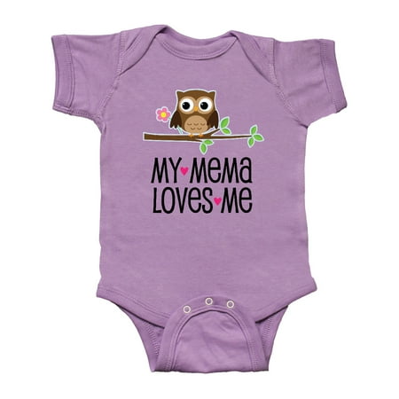 

Inktastic Mema Loves Me Girl Owl Gift Baby Girl Bodysuit