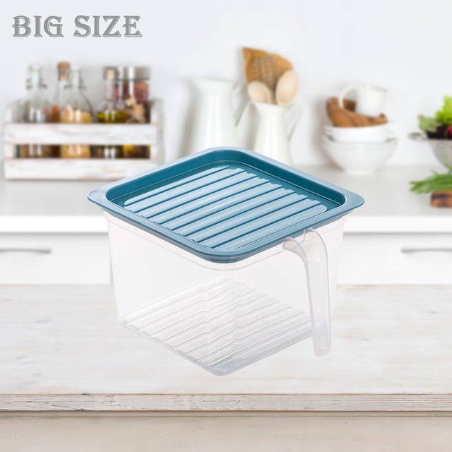 Agiferg Boîte de Rangement Transparente Carrée pour Réfrigérateur, avec Couvercle Empilable
