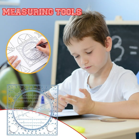 Cqxid Règle à Moins de 10$ Modèle Mathématique Règle de Dessin Géométrique Créative Multifonctionnelle Bureau & Papeterie