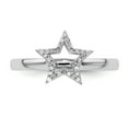 thumbnail image 2 of Sterling Silver Star Diamond Ring, 2 of 6