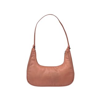 TSV Small Leather Shoulder Bag, Black Handbag with Zipper Closure