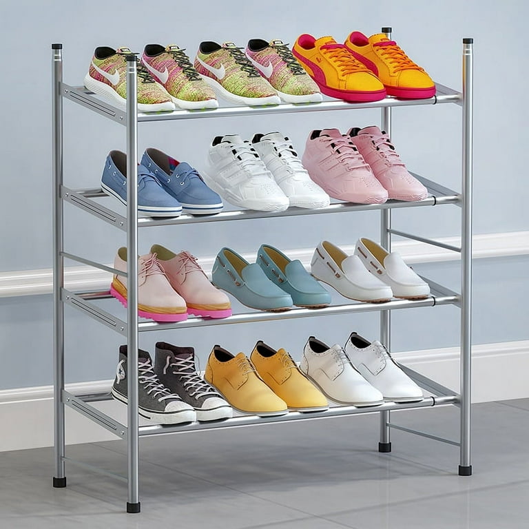 HONEIER 5/6 Tier Shoe Rack, Sturdy Metal Shoe Storage Shelf for 18 Pairs of  Shoes, Entryway, Hallway and Closet Space Saving Storage and Organization 