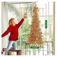 thumbnail image 2 of Hanging Artificial Christmas Tree 40 Inch, Wall Hanging Decoration Chrismas Tree with 50 LED 8 Lighting Modes String Lights, Xmas Decor Door Hainging Christmas Tree, Hook and Batteries Included Golden, 2 of 7
