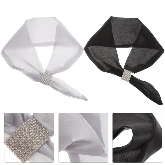 ifundom Silk Neckerchief Imitation Silk 2Pcs Women Vacation Style