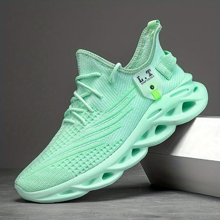 

Men s Shock Absorption Blade Type Shoes Breathable Lace Up Non-Slip Shoes For Jogging Walking