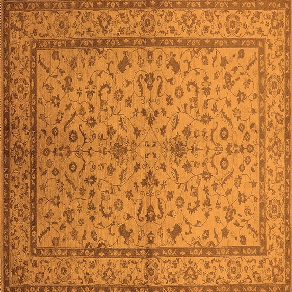 Ahgly Company Indoor Square Oriental Orange Traditional Area Rugs, 4' Square