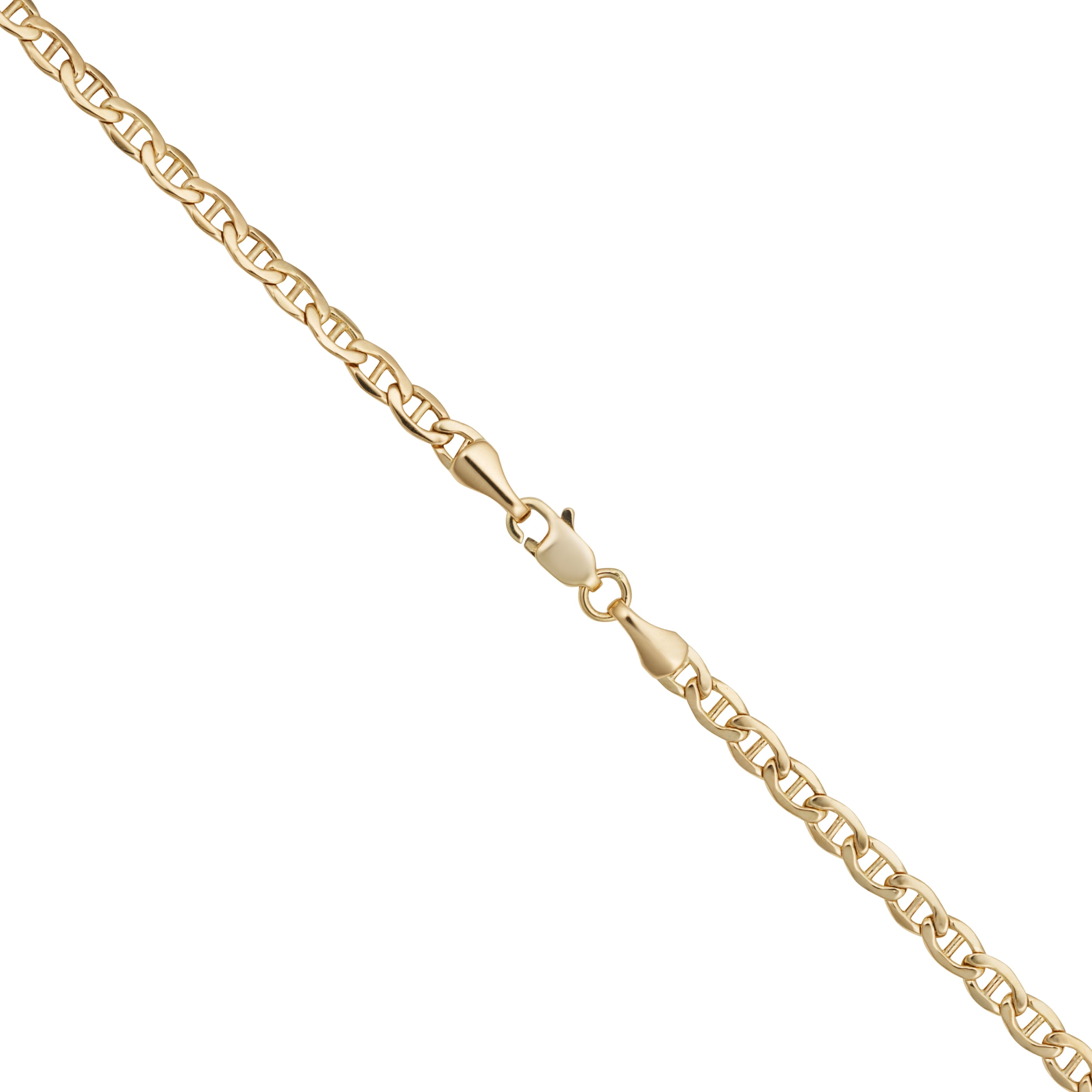 KoolJewelry Real 14k Yellow Gold Bar Station Mariner Link Necklace for Men and Women (20 inch)