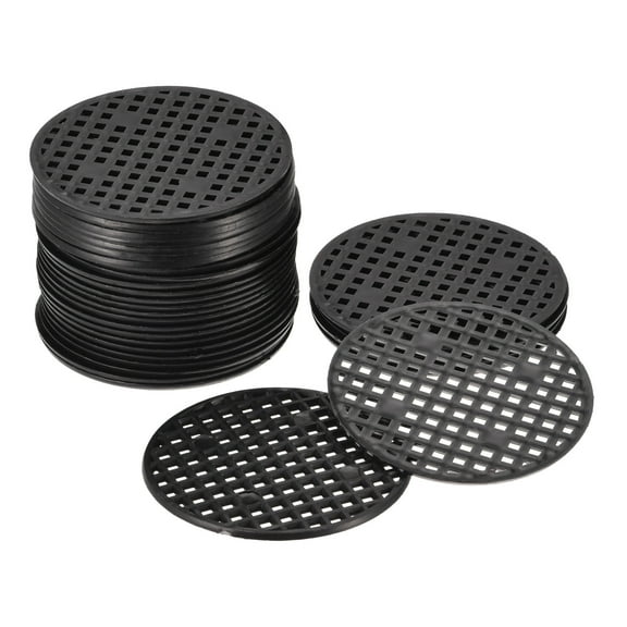 Uxcell 2" Round Flowerpot Hole Mesh Pad Grid Screen Mat Plastic Black 30pcs