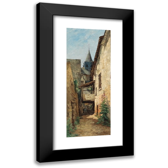 Paul Désiré Trouillebert 8x14 Black Modern Framed Museum Art Print Titled - A Town Scene