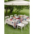 thumbnail image 4 of Outdoor Tablecloth with Umbrella Hole for Patio/Picnic/Party/Camping, 4th of July Floral Waterproof Table Cloth Rectangle Table Cover Washable, Vintage Red Blue Roses Patriotic (60"x 120"), 4 of 8