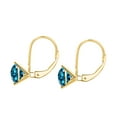 thumbnail image 2 of MauliJewels 1.00 CTW Round Natural Blue Diamond 3-Prong Martini Leverback Earrings for Women in 14K Rose, White & Yellow Gold, 2 of 9