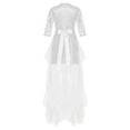 thumbnail image 4 of YONGHS Robe de Demoiselle d'Honneur Sans Manches en Dentelle à Sequins pour Filles Robe de Mariage Robe de Bal pour Enfants Ivoire 6, 4 of 5