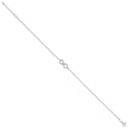 thumbnail image 2 of 10k White Gold Anklet 9 inch 1 mm Polished Infinity with 1in ext., 2 of 6