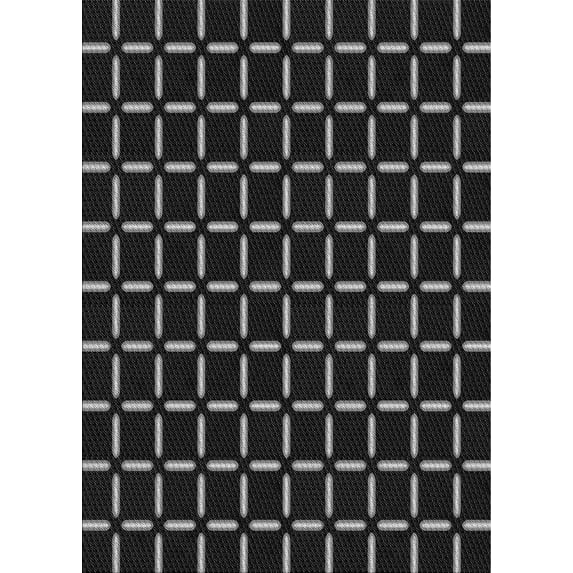 Ahgly Company Indoor Rectangle Patterned Night Black Area Rugs, 2' x 5'