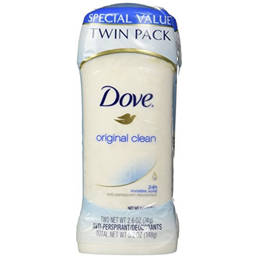 Dove Antiperspirant Deodorant Original Clean 2.6 Ounce Twin Pack