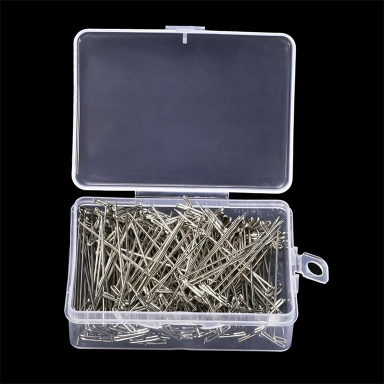 100 Pack Wig T-Pins 2 inch Stainless Steel Wig Pins for Wigs Foam Head T Pins for Sewing Wig T Pins Blocking Pins T Pins for Office Wall with Plastic
