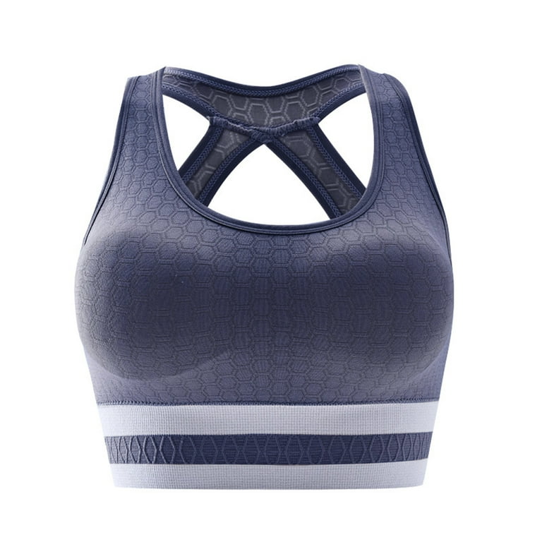 Sports Bras for Women Seamless High Impact Cross Back Workout Running Yoga Bra  Comfortable Wireless Full-Coverage Padded T-Shirt Bra 