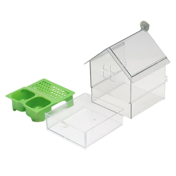 Dualoai Bird Cage Feeder Watering Hanging Bird Bath for Small Bird Finches Parakeets