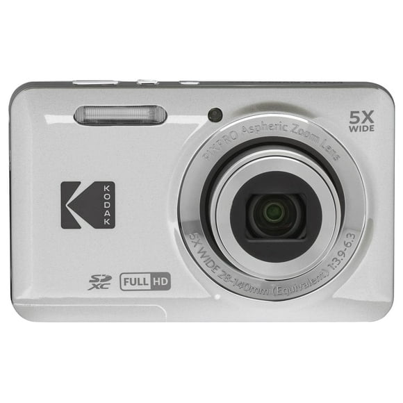 KODAK PIXPRO FZ55-SL 16MP CMOS Sensor Digital Camera 5X Optical Zoom 28mm Wide Angle 1080P Full HD Video 2.7&quot; LCD Vlogging Camera Silver