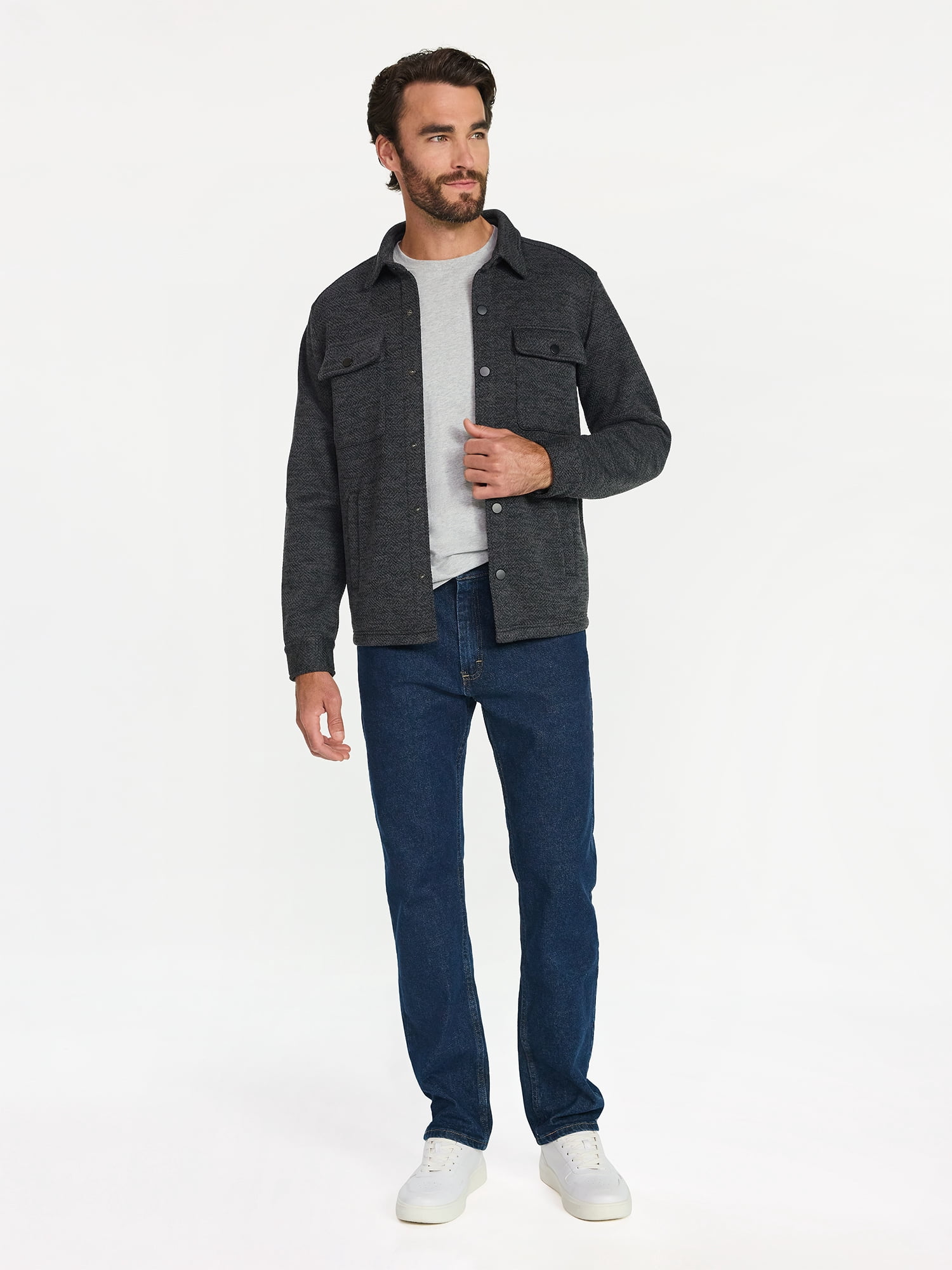 (3 pack) George Men's & Big Men's Relaxed Fit Cotton Crewneck T-Shirt with Long Sleeves, Size XS-3XL