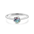 thumbnail image 2 of Gem Stone King 0.55 Ct Round Mercury Mist Mystic Topaz 10K White Gold Ring, 2 of 4