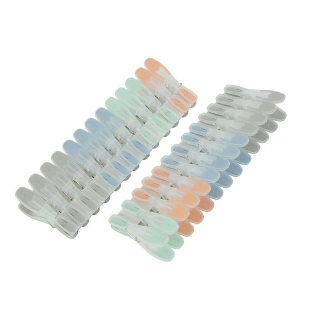 Mainstays 26PK CLOTHESPINS, Sturdy Non Slip Wide Open Plastic Clothespins for Air Drying Clothes 26 Pack Sorted with 4 Colors